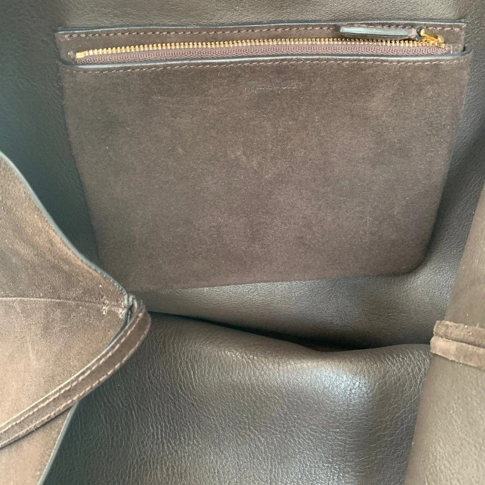 Madewell The Shopper Tote in Brown Suede Leather